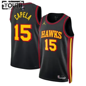 Jordan Atlanta Hawks Clint Capela 15 Trikot Statement Edition Swingman Schwarz Für Kinder