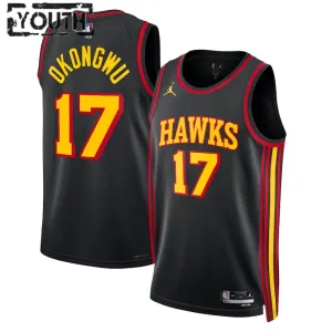 Jordan Atlanta Hawks Onyeka Okongwu 17 Trikot Statement Edition Swingman Schwarz Für Kinder
