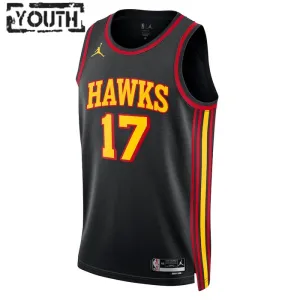 Jordan Atlanta Hawks Onyeka Okongwu 17 Trikot Statement Edition Swingman Schwarz Für Kinder