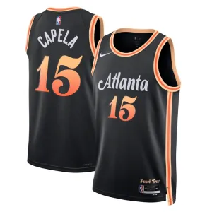Nike Atlanta Hawks Clint Capela 15 Trikot City Edition 22/23 Swingman Schwarz Für Herren