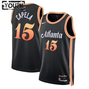 Nike Atlanta Hawks Clint Capela 15 Trikot City Edition 22/23 Swingman Schwarz Für Kinder