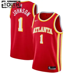 Nike Atlanta Hawks Jalen Johnson 1 Trikot Icon Edition Swingman Rot Für Kinder