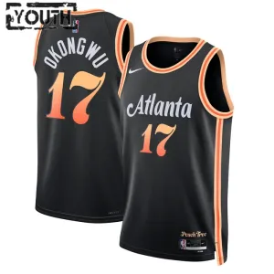 Nike Atlanta Hawks Onyeka Okongwu 20 Trikot City Edition 22/23 Swingman Schwarz Für Kinder