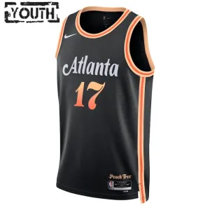 Nike Atlanta Hawks Onyeka Okongwu 20 Trikot City Edition 22/23 Swingman Schwarz Für Kinder