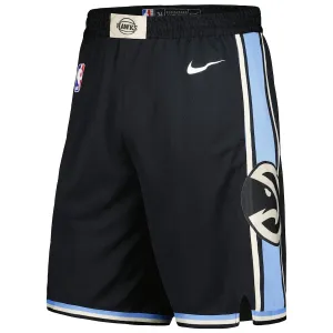 Nike Atlanta Hawks Shorts City Edition 23/24 Swingman Schwarz Für Herren