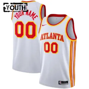 Nike Atlanta Hawks Trikot Personalisiert Association Edition Swingman Weiß Für Kinder