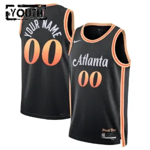 Nike Atlanta Hawks Trikot Personalisiert City Edition 22/23 Swingman Schwarz Für Kinder