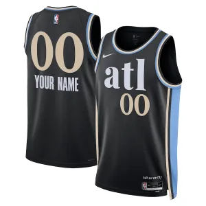 Nike Atlanta Hawks Trikot Personalisiert City Edition 23/24 Swingman Schwarz Für Herren