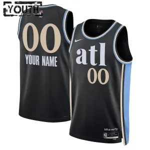 Nike Atlanta Hawks Trikot Personalisiert City Edition 23/24 Swingman Schwarz Für Kinder