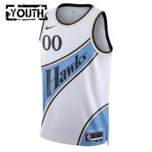 Nike Atlanta Hawks Trikot Personalisiert City Edition 24/25 Swingman Weiß Für Kinder