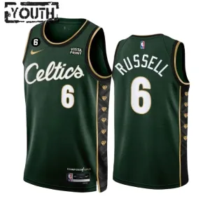 Nike Boston Celtics Bill Russell 6 Trikot City Edition 22/23 Swingman Grün Für Kinder