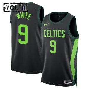Nike Boston Celtics Derrick White Trikot City Edition 24/25 Swingman Schwarz Für Kinder