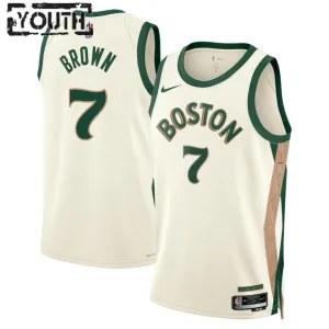 Nike Boston Celtics Jaylen Brown 7 Trikot City Edition 23/24 Swingman Weiß Für Kinder