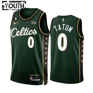 Nike Boston Celtics Jayson Tatum 0 Trikot City Edition 22/23 Swingman Grün Für Kinder