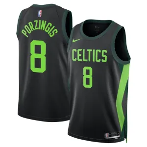 Nike Boston Celtics Kristaps Porzingis Trikot City Edition 24/25 Swingman Schwarz Für Herren