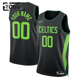 Nike Boston Celtics Trikot Personalisiert City Edition 24/25 Swingman Schwarz Für Kinder