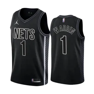 Brooklyn Nets TJ Warren 1 Trikot Statement Edition Swingman Schwarz Für Herren Brooklyn Nets TJ Warren 1 Trikot Statement Edition Swingman Schwarz Für Herren