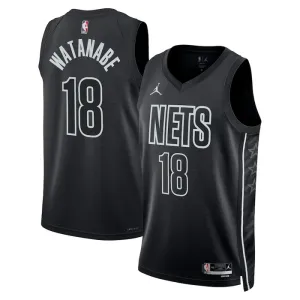 Jordan Brooklyn Nets Yuta Watanabe 18 Trikot Statement Edition Swingman Schwarz Für Herren