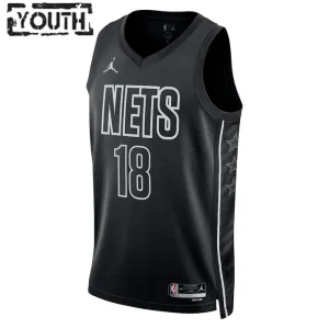 Jordan Brooklyn Nets Yuta Watanabe 18 Trikot Statement Edition Swingman Schwarz Für Kinder