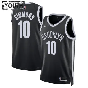Nike Brooklyn Nets Ben Simmons 10 Trikot Icon Edition Swingman Schwarz Für Kinder
