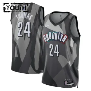 Nike Brooklyn Nets Cam Thomas Trikot City Edition 24/25 Swingman Grau Für Kinder