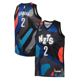 Nike Brooklyn Nets Cameron Johnson Trikot City Edition 23/24 Swingman Schwarz Für Herren