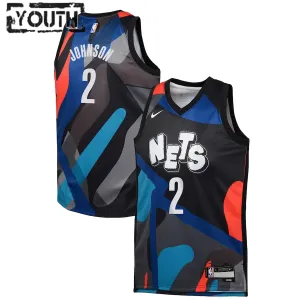 Nike Brooklyn Nets Cameron Johnson Trikot City Edition 23/24 Swingman Schwarz Für Kinder