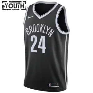 Nike Brooklyn Nets Cameron Thomas 24 Trikot Icon Edition Swingman Schwarz Für Kinder