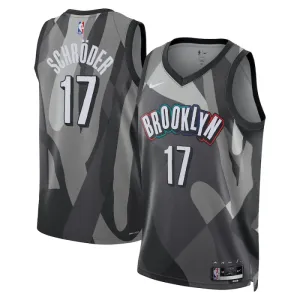 Nike Brooklyn Nets Dennis Schroder Trikot City Edition 24/25 Swingman Grau Für Herren