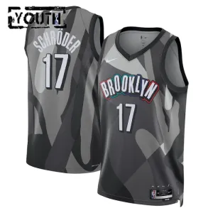 Nike Brooklyn Nets Dennis Schroder Trikot City Edition 24/25 Swingman Grau Für Kinder