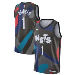 Nike Brooklyn Nets Mikal Bridges Trikot City Edition 23/24 Swingman Schwarz Für Herren