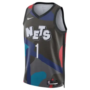 Nike Brooklyn Nets Mikal Bridges Trikot City Edition 23/24 Swingman Schwarz Für Herren