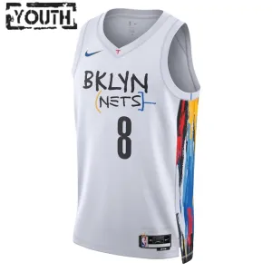 Nike Brooklyn Nets Patty Mills 8 Trikot City Edition 22/23 Swingman Weiß Für Kinder