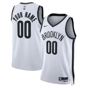 Nike Brooklyn Nets Trikot Personalisiert Association Edition Swingman Weiß Für Herren