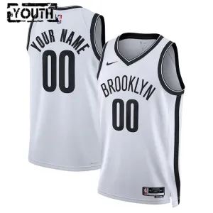 Nike Brooklyn Nets Trikot Personalisiert Association Edition Swingman Weiß Für Kinder