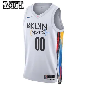 Nike Brooklyn Nets Trikot Personalisiert City Edition 22/23 Swingman Weiß Für Kinder