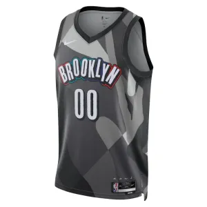 Nike Brooklyn Nets Trikot Personalisiert City Edition 24/25 Swingman Grau Für Herren