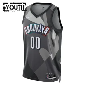 Nike Brooklyn Nets Trikot Personalisiert City Edition 24/25 Swingman Grau Für Kinder