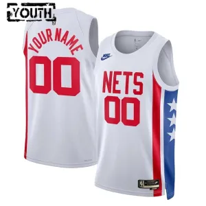 Nike Brooklyn Nets Trikot Personalisiert Classic Edition 22/23 Swingman Weiß Für Kinder