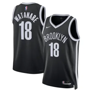 Nike Brooklyn Nets Yuta Watanabe 18 Trikot Icon Edition Swingman Schwarz Für Herren