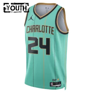 Jordan Charlotte Hornets Brandon Miller Trikot City Edition 24/25 Swingman Teal Für Kinder