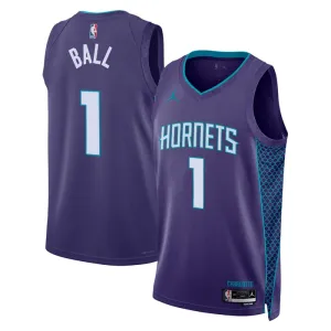 Jordan Charlotte Hornets Lamelo Ball 1 Trikot Statement Edition Swingman Lila Für Herren