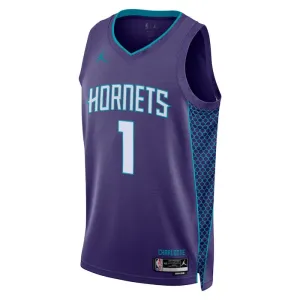 Jordan Charlotte Hornets Lamelo Ball 1 Trikot Statement Edition Swingman Lila Für Herren