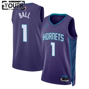 Jordan Charlotte Hornets Lamelo Ball 1 Trikot Statement Edition Swingman Lila Für Kinder