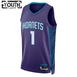 Jordan Charlotte Hornets Lamelo Ball 1 Trikot Statement Edition Swingman Lila Für Kinder