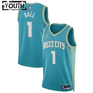 Jordan Charlotte Hornets LaMelo Ball Trikot City Edition 23/24 Swingman Teal Für Kinder