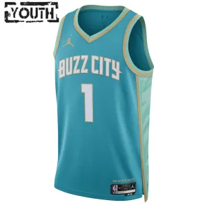 Jordan Charlotte Hornets LaMelo Ball Trikot City Edition 23/24 Swingman Teal Für Kinder