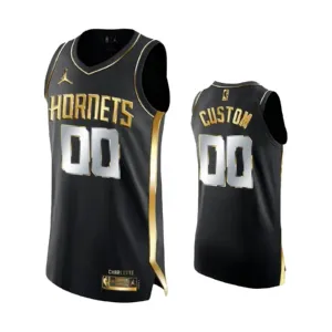 Jordan Charlotte Hornets Limited Golden Edition Trikot Personalisiert Swingman Schwarz Für Herren