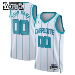 Jordan Charlotte Hornets Trikot Personalisiert Association Edition Swingman Weiß Für Kinder