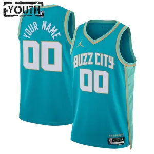 Jordan Charlotte Hornets Trikot Personalisiert City Edition 23/24 Swingman Teal Für Kinder